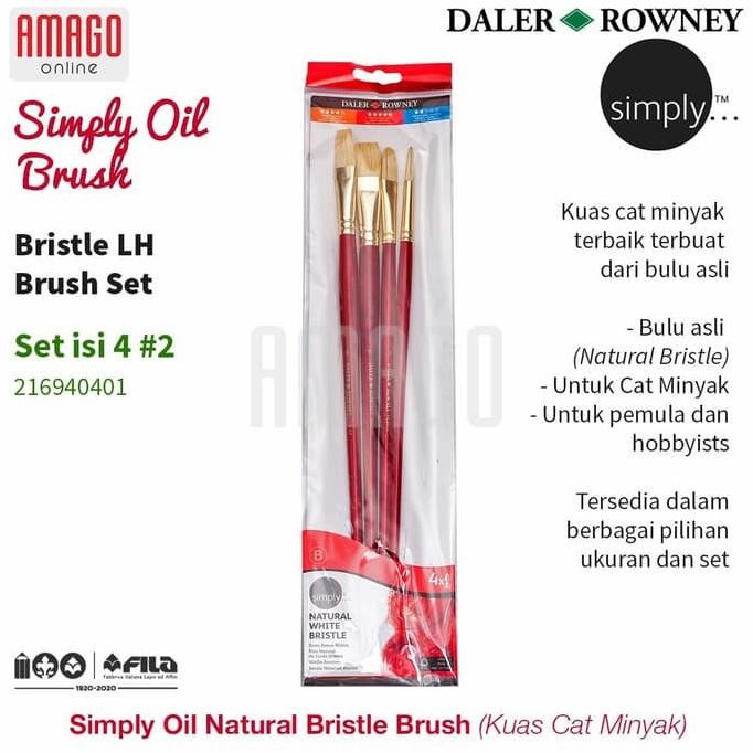 

DALER-ROWNEY Simply Oil Bristle LH Brush Set 4 pcs #2 - 216940401 AST