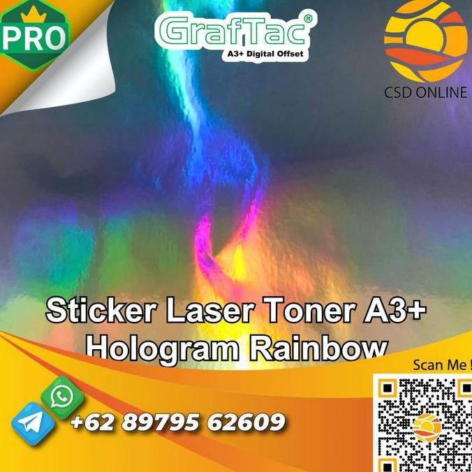 

Csd Sticker Vinyl Inkjet Hologram A4 Stiker Label Rainbow - Repack New Stok