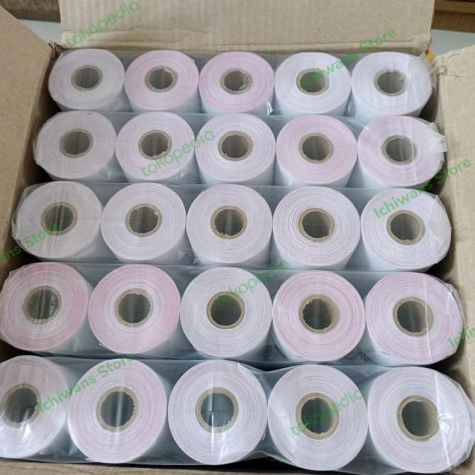 

TERBARU - Kertas Struk Paper Roll NCR 2 Ply PM 75x65/75x60/75x55 1 dus isi 100