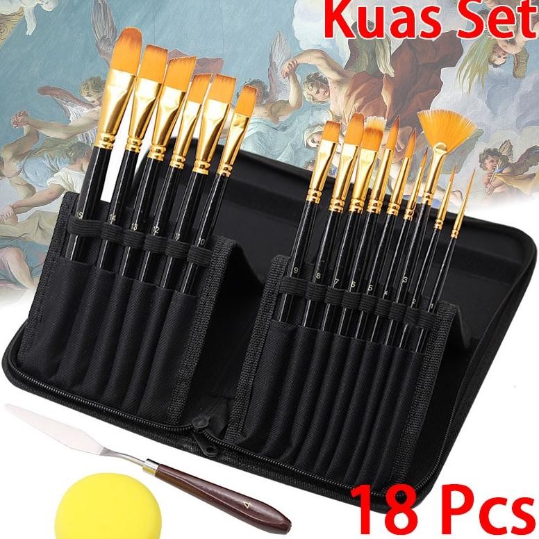 

Art Brush Set Sikat Rambut Nylon Pinay Batang Pena Lukisan Cat Minyak Tirai Kuas Lukisan Cat Air Guas AST