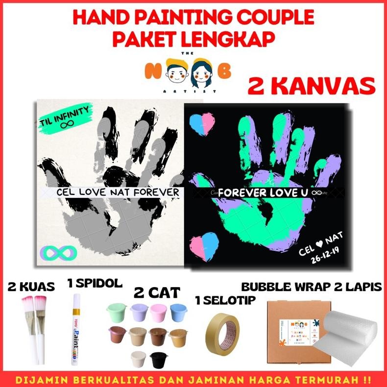 

Hand Painting Kit Canvas By The Noob Artist | Kanvas Cap Tangan Couple | Canvas 20x20 cm | Kanvas Lukis Tangan Couple AST
