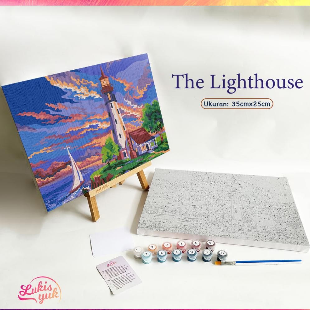 

The Lighthouse - Paint by Numbers Kit - 35x25cm - Cat Akrilik - Kanvas Lukis - by LukisYuk AST