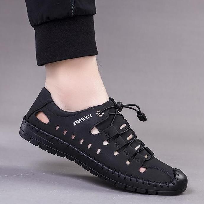 Tersedia Sepatu Sandal Pria Kulit Casual Import Sepatu Sendal Anti Slip Santai