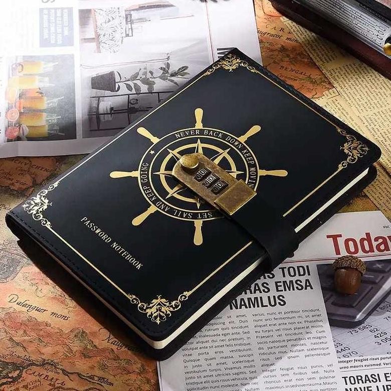 

Primal TODDI Buku Jurnal Leather Vintage Pirate A5 200 Halaman Grid with Lock 10001 quality AST