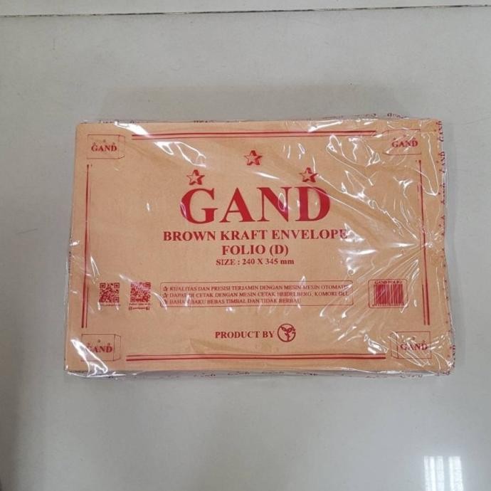 

Amplop Coklat Folio / F4 GAND - 1 pak isi 100 lembar AST