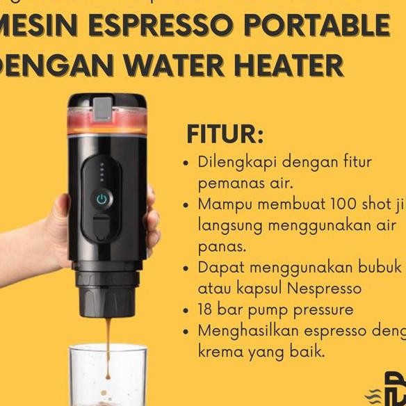 Mesin Espresso Portable Mini Espresso Coffee Maker Dengan Pemanas Air