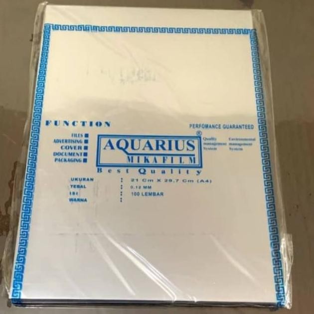 

PLASTIK MIKA BENING JILID AQUARIUS F4/A4 0.10, 0.12MM MIKA FILM AST