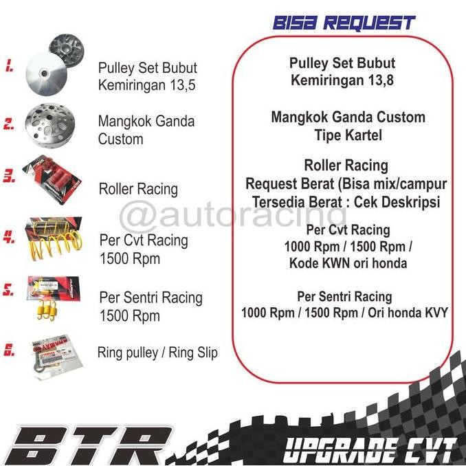 FULL SET BEAT KARBU PAKET FULL KOMPLIT PAKET CVT UPGRADE Beat Fi Esp - Genio - Beat Deluxe ORI -SCOO