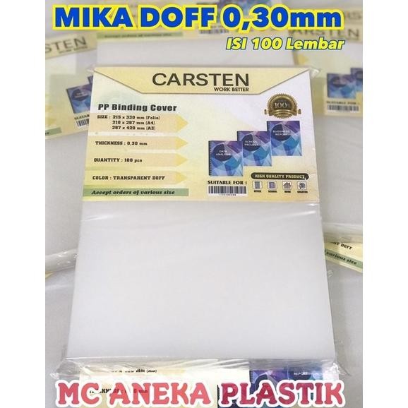 

Termurah!!! Cover mika jilid Doff atau Emboss 0.30 A4 isi 100 lembar AST