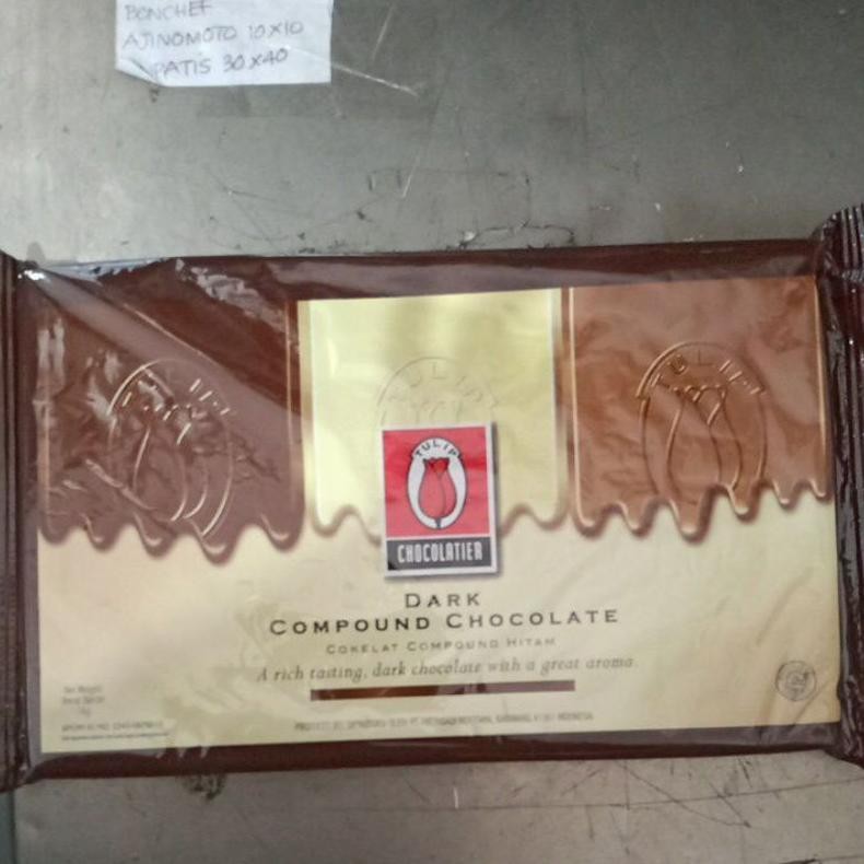 

TULIP DARK COKLAT COMPOUND 1KG, COKLAT BLOK YG BISA DILUMERKAN UNTUK HIASA KUE, CAKE DLL