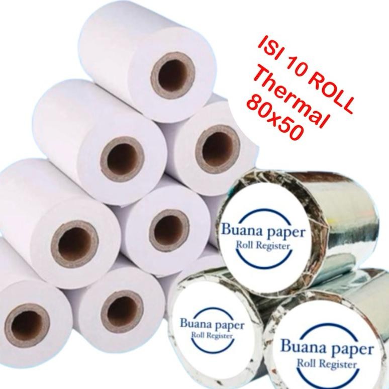 

Thermal 80x50 isi10roll kasir struk/parking AST