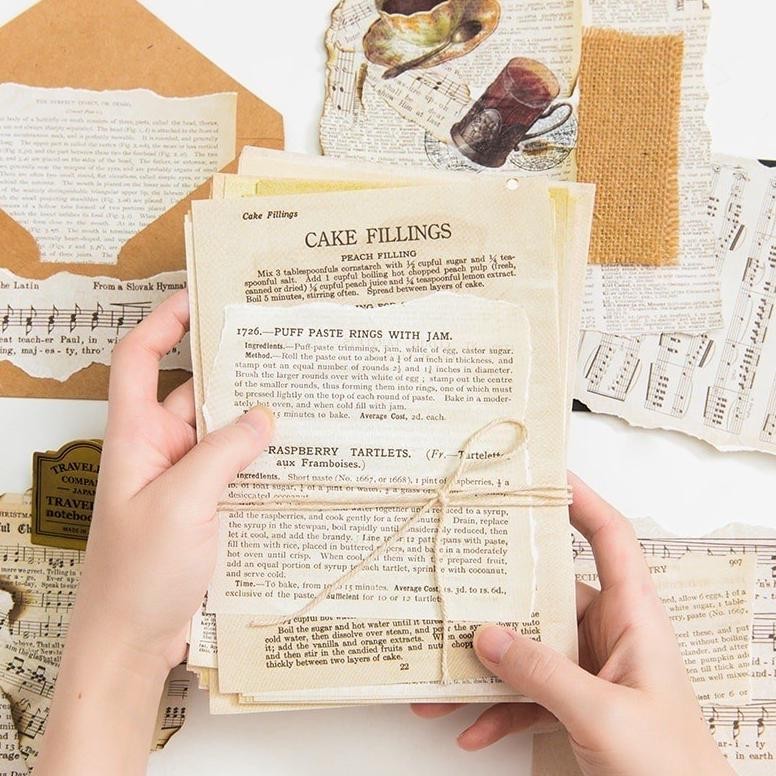 

Vintage Material Scrapbook Paper Isi 57 Pcs Kertas Kraft Old Style AST