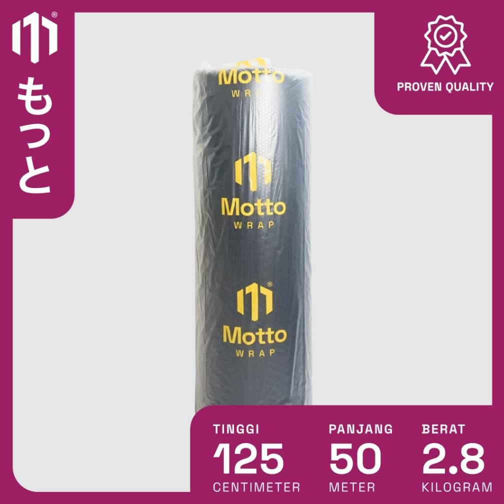 

Bubble Wrap Premium 125CM X 50M Hitam - Dengan Core - Plastik Buble/Bubel Motto AST