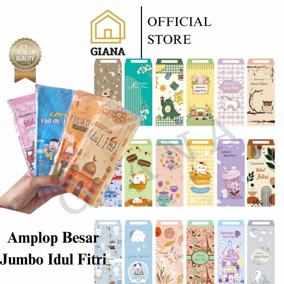 

GIA Amplop Lebaran Besar Amplop Idul Fitri 1 Pack isi 50 Pcs Gambar Motif Lucu AST