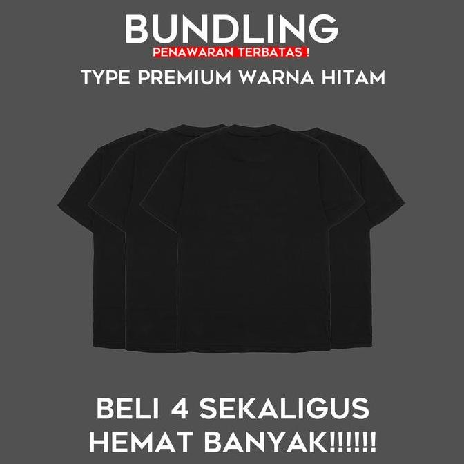 [4 Pcs Lebih Murah] SWAN SHOGUNAVO Kaos Oblong Pria Swan Brand - Type Premium Hitam