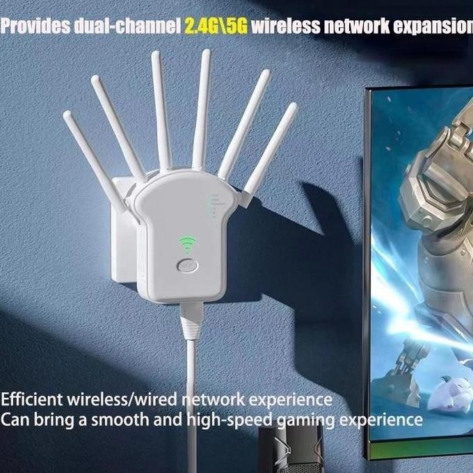 1200M/300M Dual-Band 2.4G Wifi Repeater Wireless Wifi Range Extender Router Repeater-Mjd New Stok