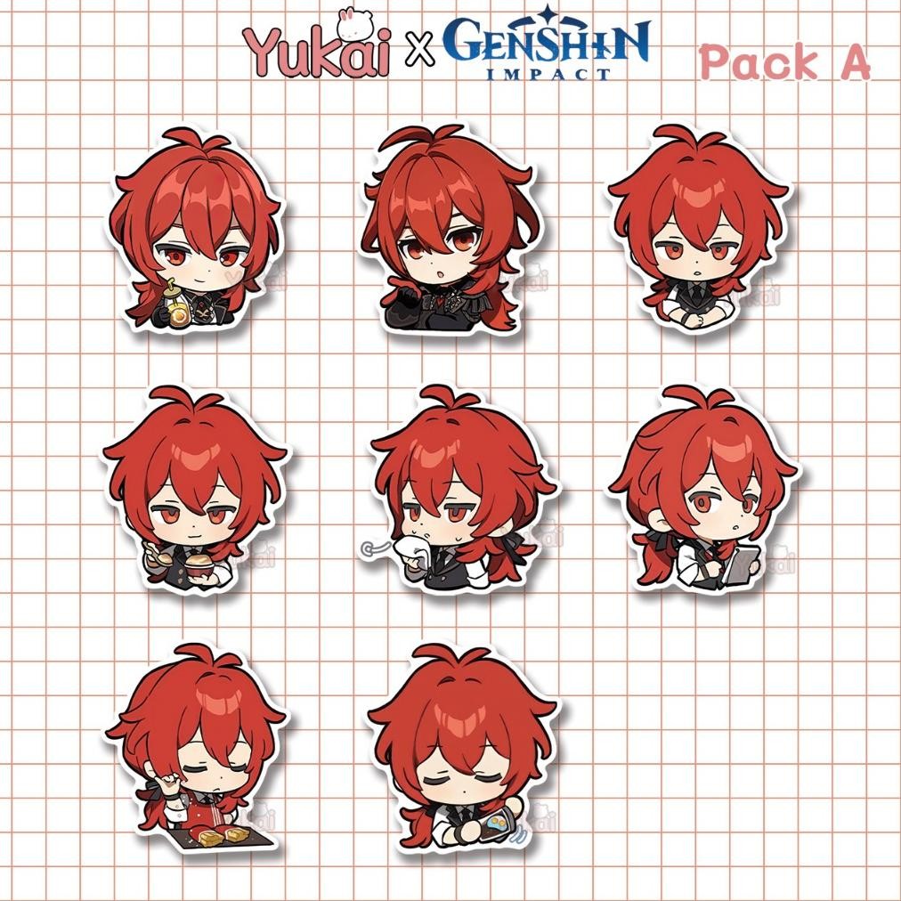 

Stiker Pack Diluc Genshin Impact Premium, Sticker Anime Waterproof AST