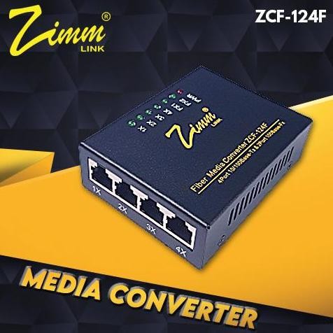Zimmlink Zcf-124F Media Converter 2 Fo 4 Lan New Stok