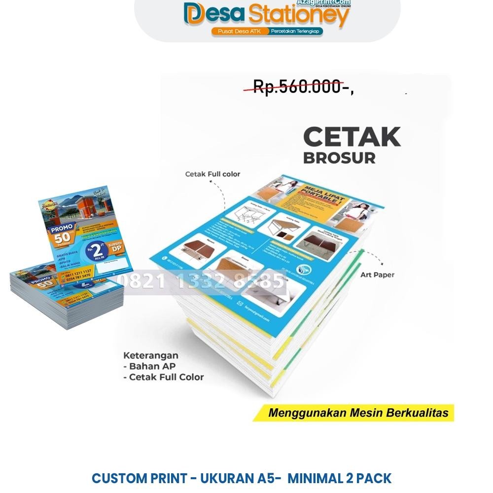 

Cetak Brosur Berwarna Bahan Art Paper Ukuran A5 1 Rim - SATU SISI AST