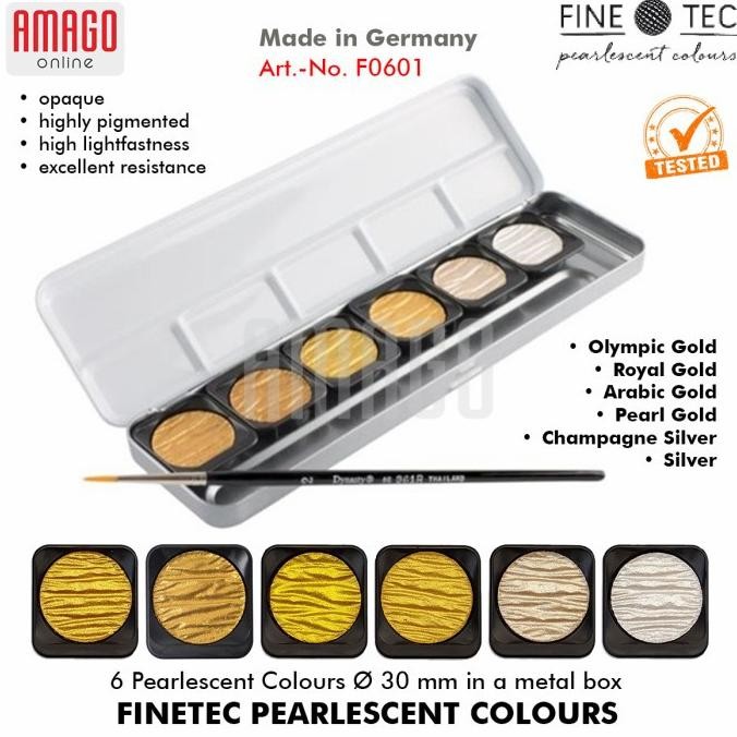 

FINETEC - Pearlescent Colours 6 pcs/set in metal box - 30mm - F0601 AST