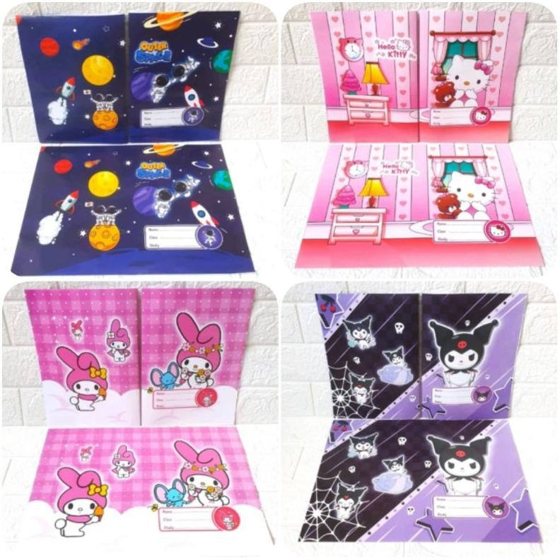 

Sampul buku tebal kilap (isi 20 lembar) kwarto sanrio, astronot, spiderman, kpop, unicorn, doraemon, cars / Sampul buku kwarto fancy karakter bahan tebal AST