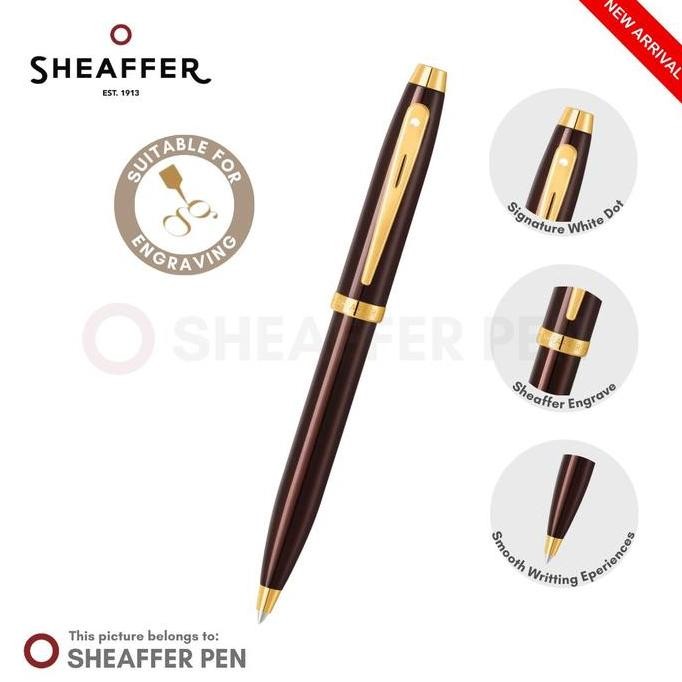 

Sheaffer 100 Glossy Coffee Brown With Pvd Gold-Tone Ballpoint Pen Co