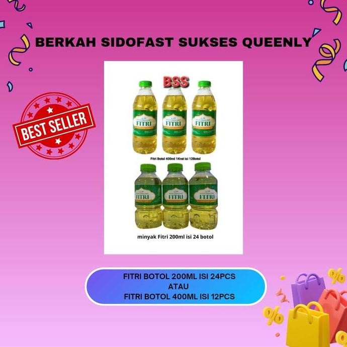 

[Bssqly] Minyak Fitri Botol 200Ml Isi 24Pc Dan Fitri Botol 400Ml Isi 12Pcs-1Krat