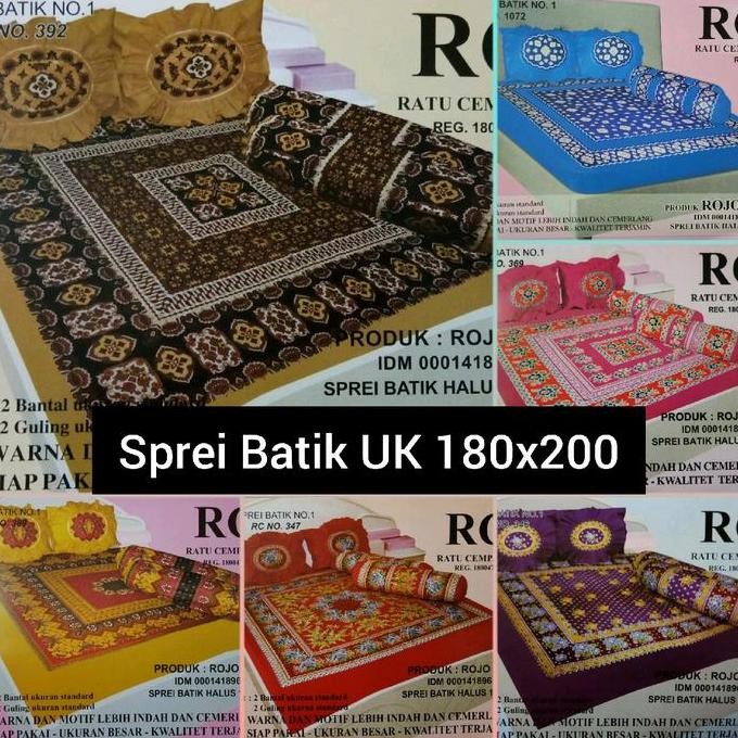 Sprei batik Ratu Cempaka Original Uk 180x200x30 / Sepdai Batik Legendaris RC katun