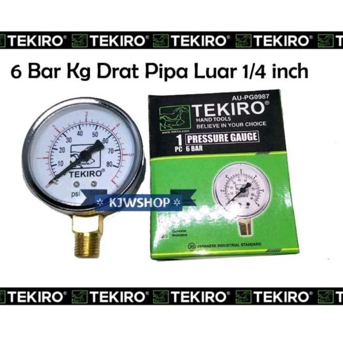 Manometer 6 Bar Pressure Gauge 6Bar Pressure Gauge 6kg merk TEKIRO Presure Gauge Pengukur Tekanan An