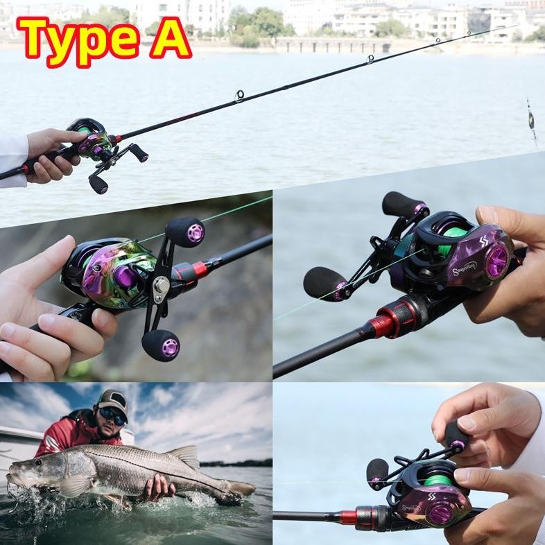 Sougayilang Pancingan Set Lengkap Joran Pancing Fishing Rod Casting Reel 2 Section 1 8-2.1m Cast Car