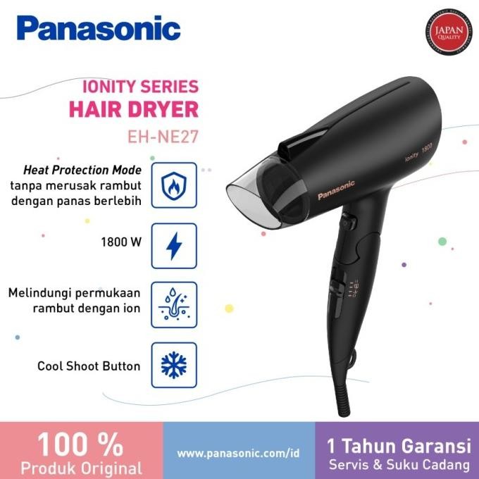 Panasonic EH-NE27-K415 Hair Dryer Ionity Series - Black Berkualitas
