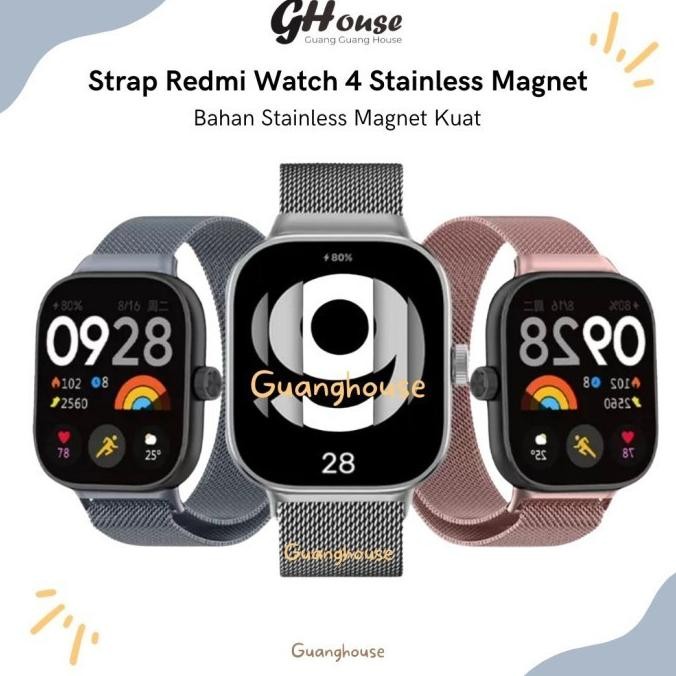 Tersedia Strap Redmi Watch 4 Stainless Tali Jam Xiaomi Redmi Watch 4 Milan