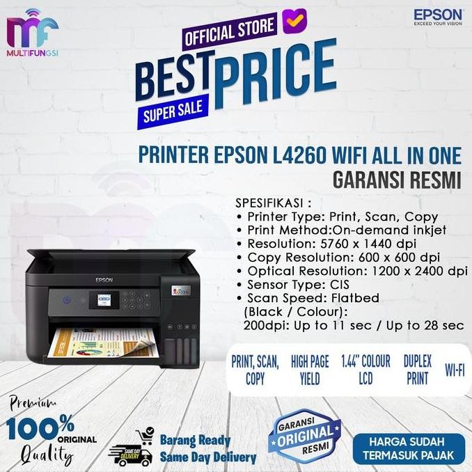 Printer Epson L4260 Wifi All In One Resmi L 4260 New Stok