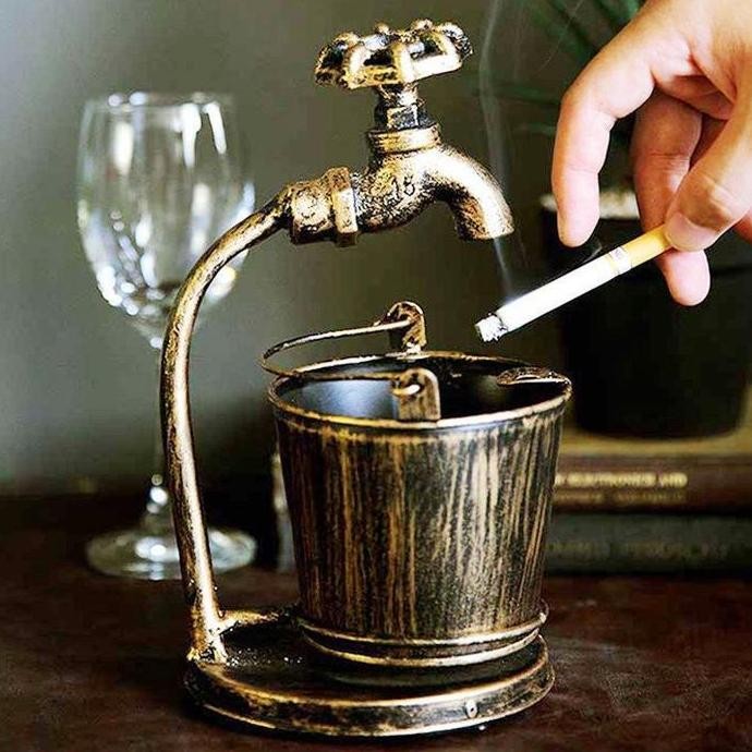 Triple W Iron Ashtray Classic Asbak Rokok Unik Dekorasi Meja Premium Murah