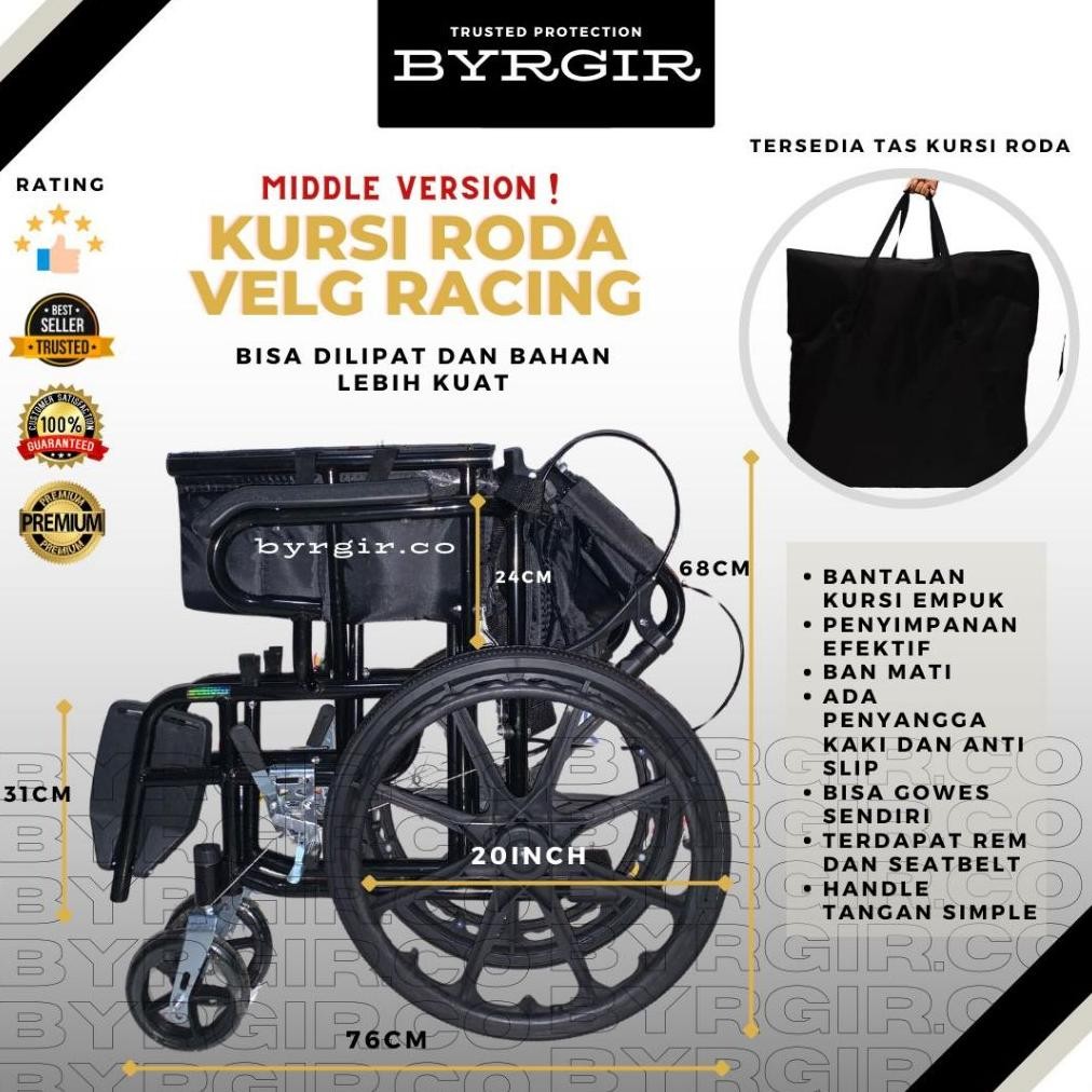 TERBARU Kursi Roda Lipat Travel Travelling Wheelchair