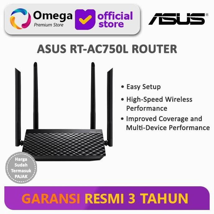 Asus Rt-Ac750L Dual Band Ac750 Wireless Router New Stok
