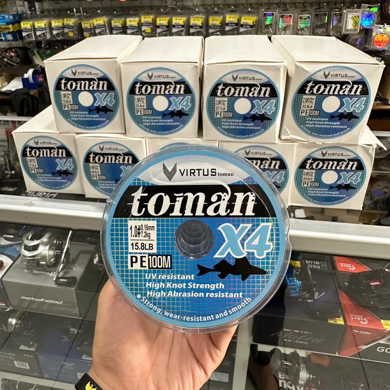 Senar Pe Virtus Toman X4 100Meter Kuat Abu-Abu - Juragan Pancing Murah