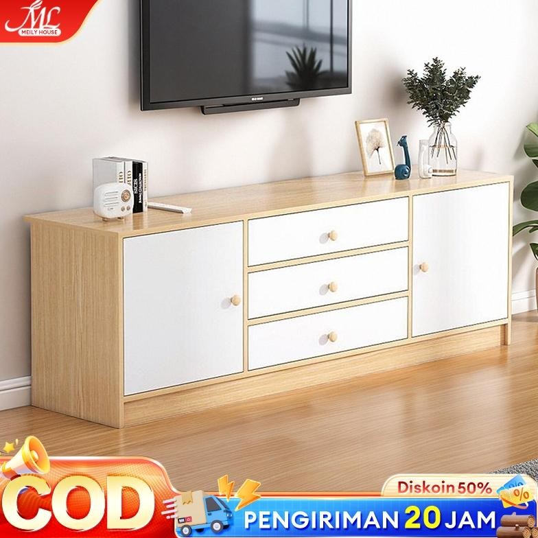120/140cm Meja TV Kayu TV Serbaguna Rak TV Minimalis Bufet TV Minimalis Kayu Modern Murah TV Rak