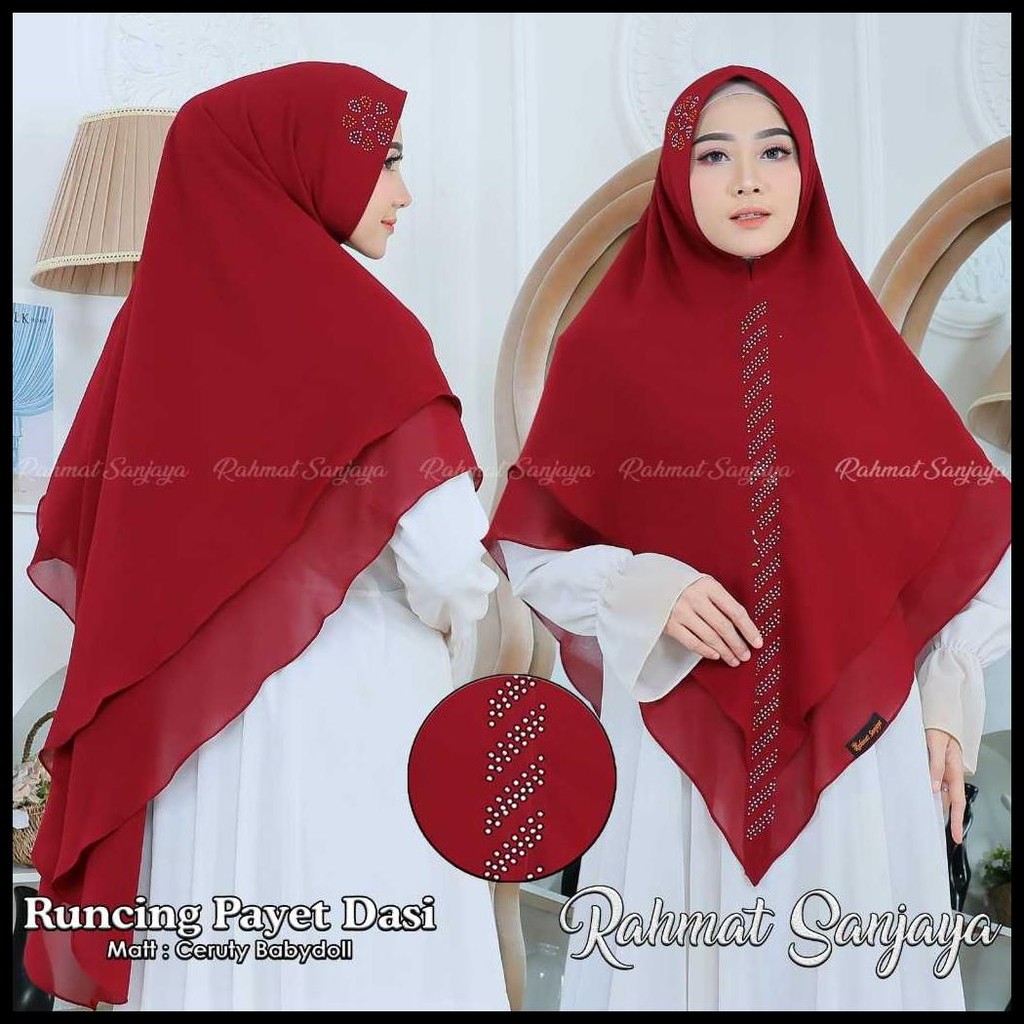 HIJAB KHIMAR PAYET SYAR'I MAGARISSA JUMBO JILBAB INSTAN CERUTY 2 LAYER ORIGINAL RAHMAT SANJAYA