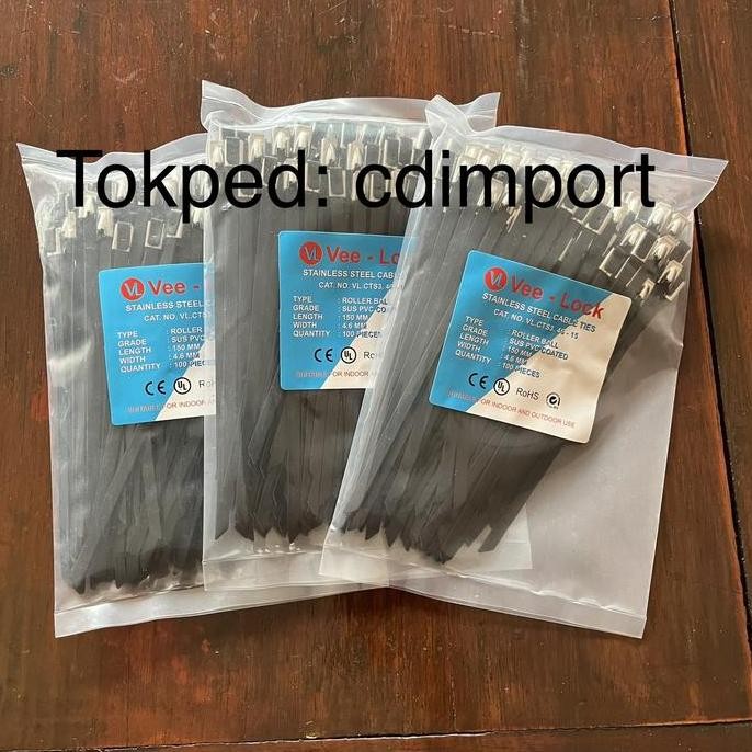 

Kabel Cable Ties Stainless Pvc Coated Vee-Lock 4.6 X 150 Mm - 100Pcs Co