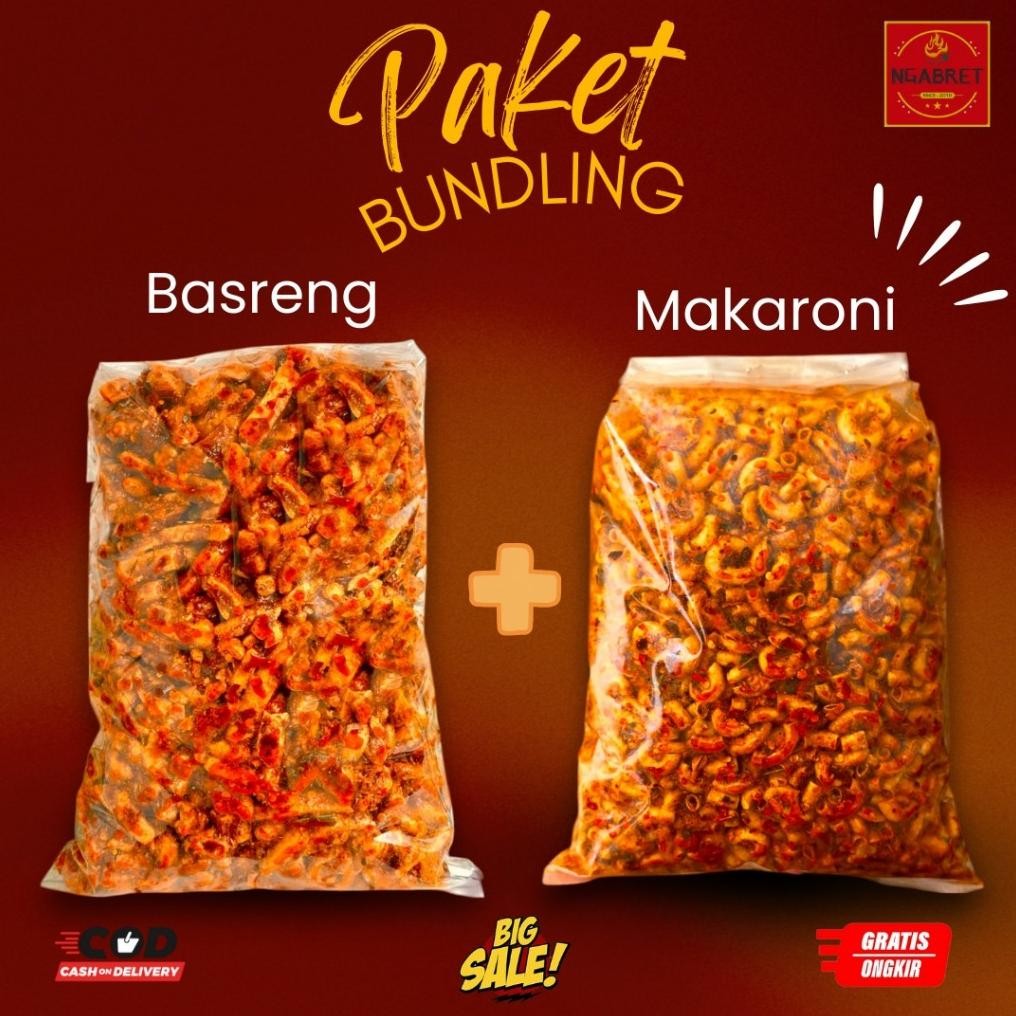 

PAKET BUNDLING BASRENG PEDAS DAUN JERUK 500GR + MAKARONI CIKRUH 500GR