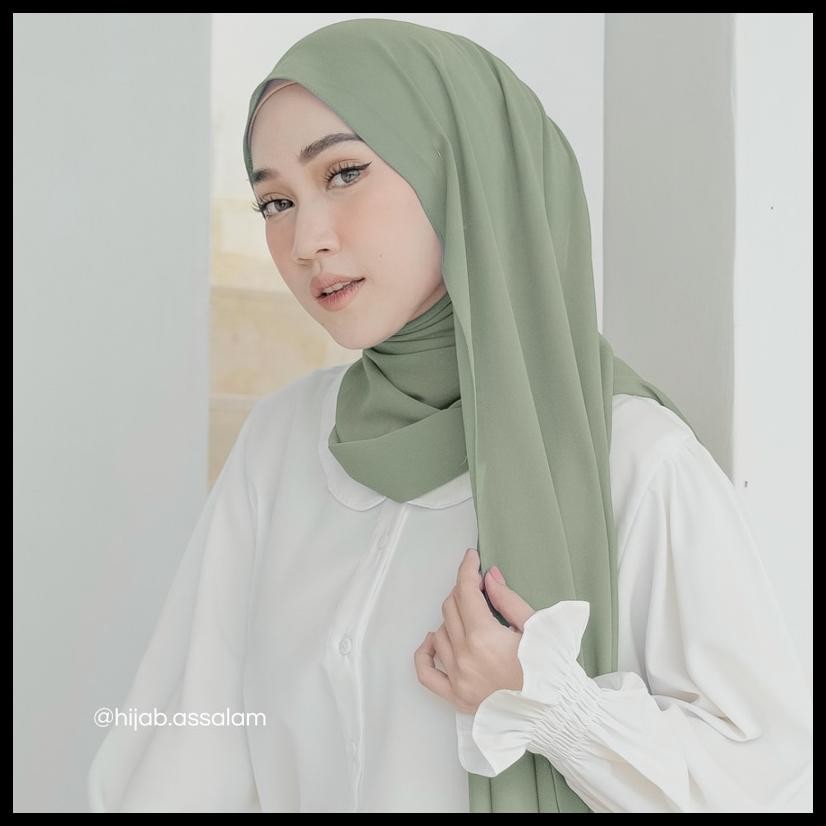 SAGE GREEN PASHMINA CERUTY BABYDOLL ( HIJAB WARNA SAGE GREEN )