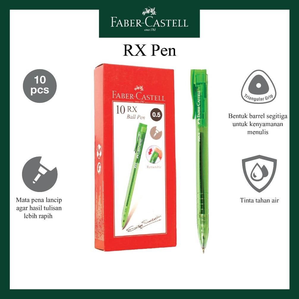 

Pulpen Faber Castell / Bolpen RX 0.5 MM Per Box / Isi 10 Pcs