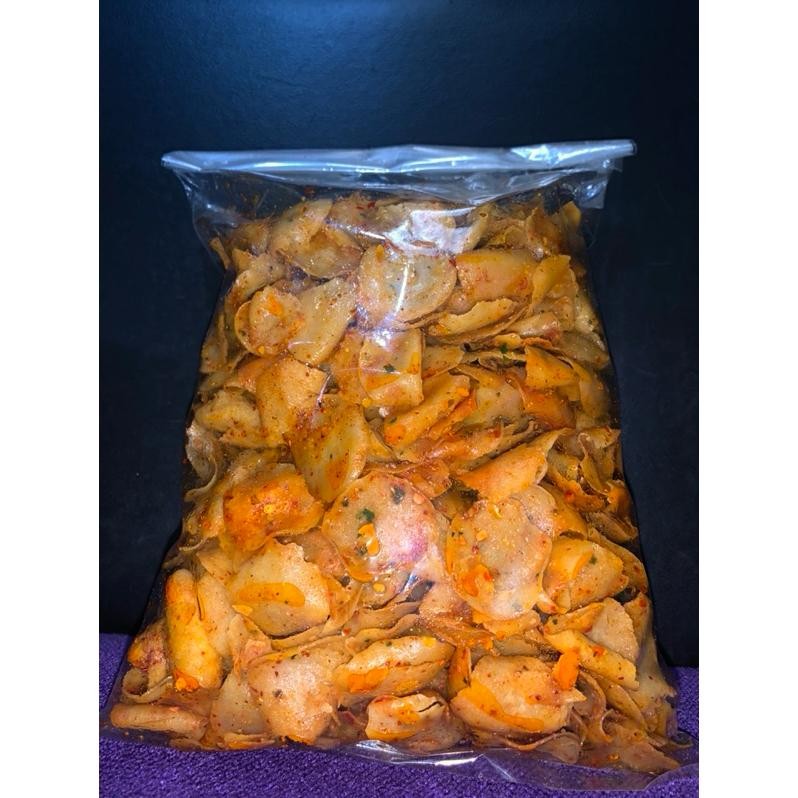 

MORING SHASA 500gr / Moring Pedas / Cimol Kering / Keripik Moring- bumbu jeruk & gurih
