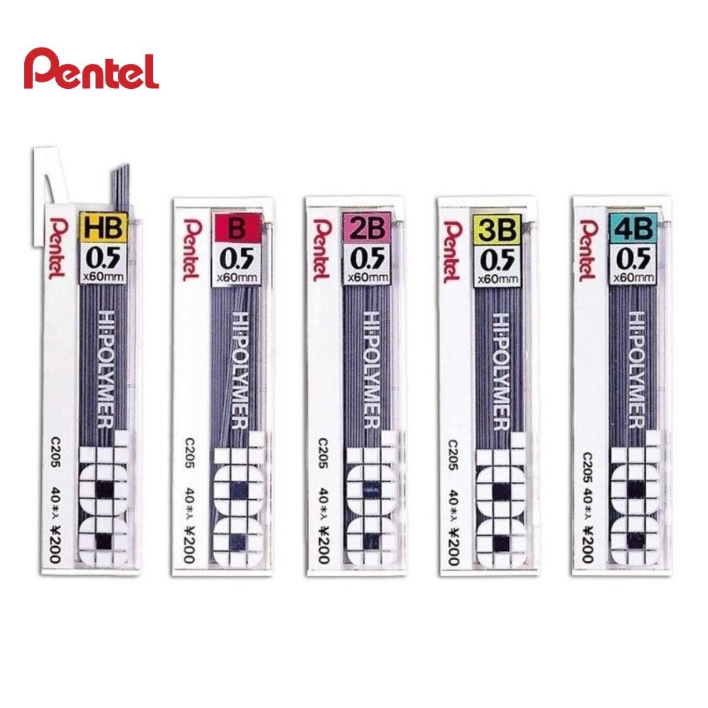

Isi Pensil Mekanik Pentel C205 HI-Polymer B / 2B / 3B / 4B / HB Tip 0.5 mm Smooth Writing Satuan