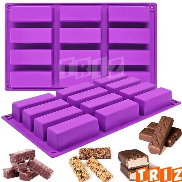 

Cetakan Silikon Kue Coklat Granola Protein Bar 12 Lubang Box Persegi Silicone Mold 12 Cavity