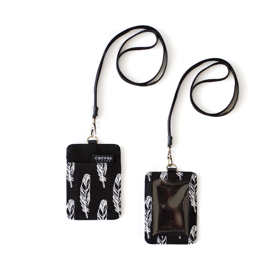 

ID Lanyard Feathers Black Canvas Living