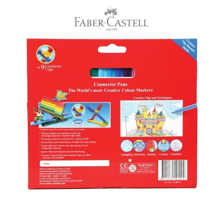 

Spidol Connector Pens 12 / 20 / 30 / 60 Warna Faber-Castell - Spidol Sambung