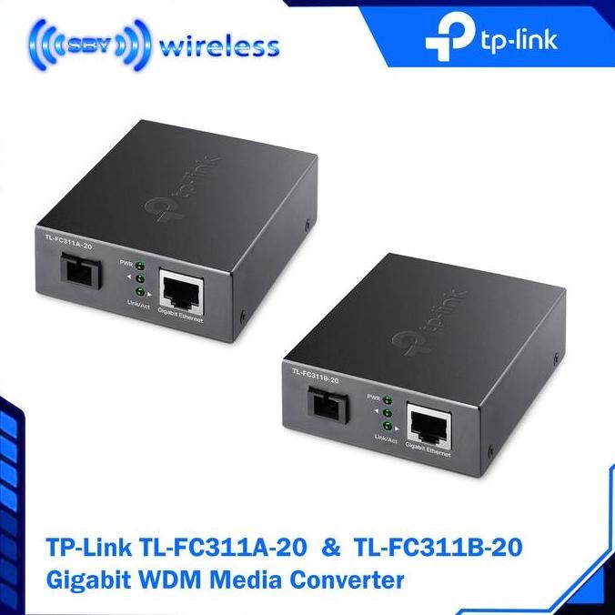 Tplink Tl-Fc311A-20 Plus Tl-Fc311B-20 Media Converter Fo Tolan Gigabit New Stok