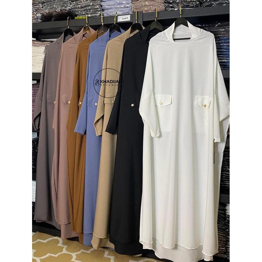Sale Abaya Dress Gamis Model Khimar Overhead Jawda Bahan Rosecrepe By Khadijah Kerudung